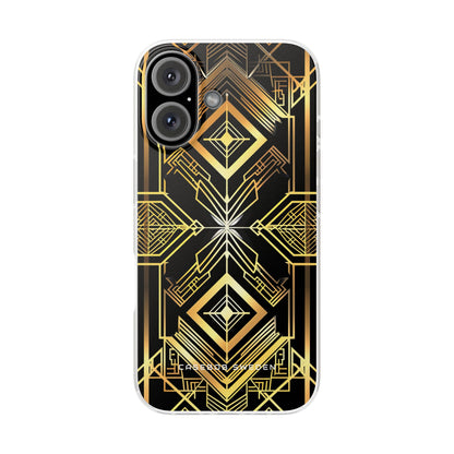 Golden Geometric Opulence iPhone 16 - Flexi Phone Case