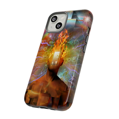 Man with burning mind - Protective Phone Case