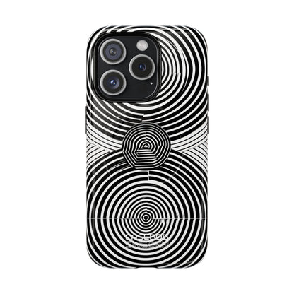 Monochrome Spiral Motion iPhone 15 - Tough+