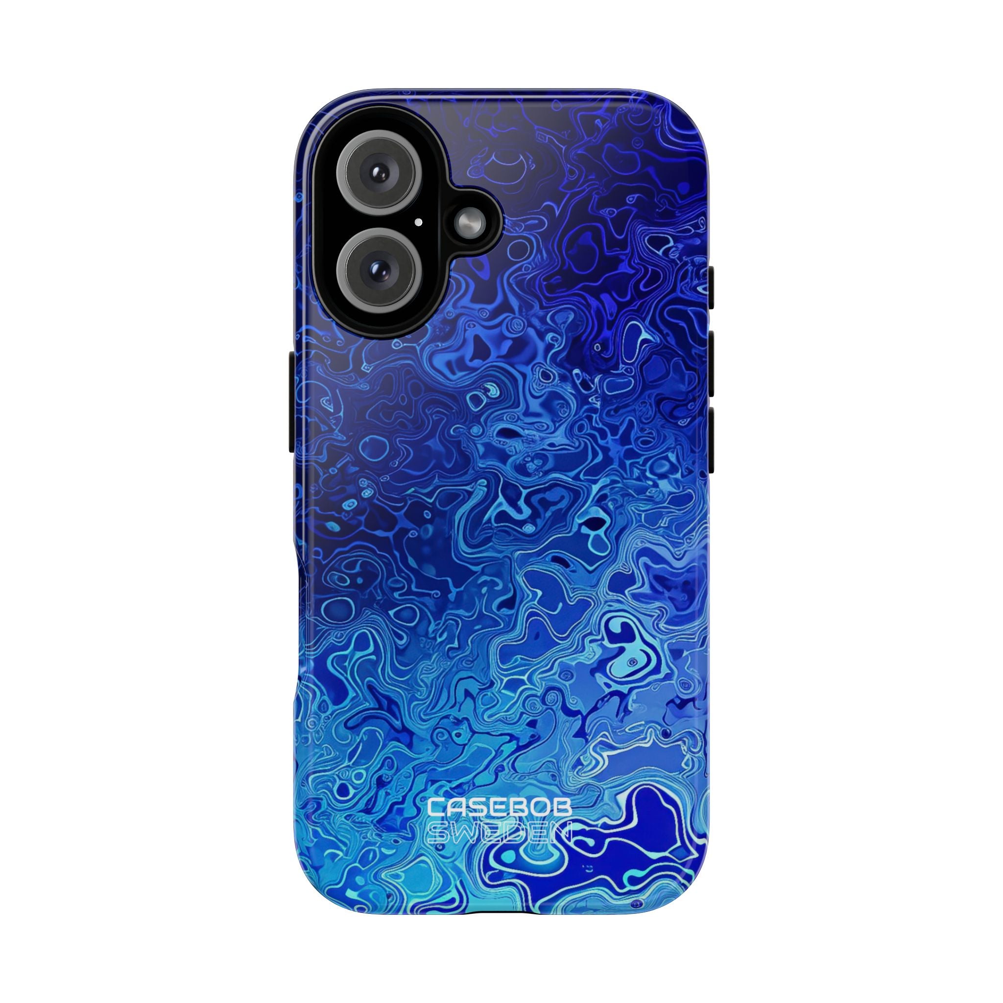 Swirling Blue Currents iPhone 16 - Tough