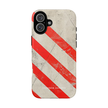 Striker Crimson Stripes iPhone 16 - Tough Phone Case