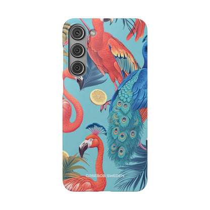 Tropical Flamingo Bliss - Slim Samsung S23 Phone Case