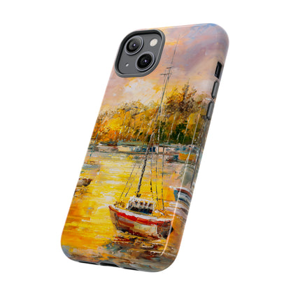 Oil Painting - Harbor View - Protective Phone Case