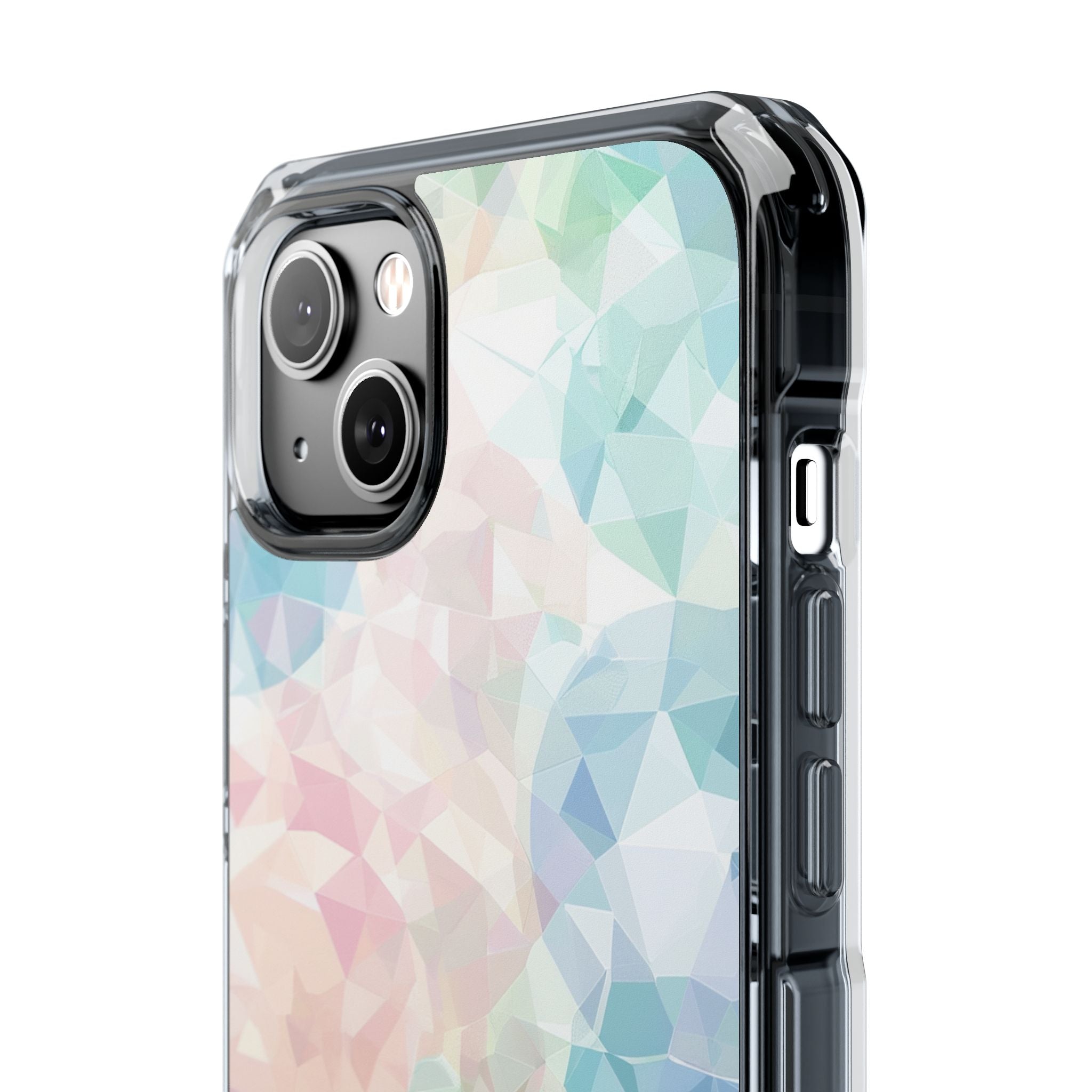 Pastel Geometry Background - Clear Impact iPhone 14 Phone Case