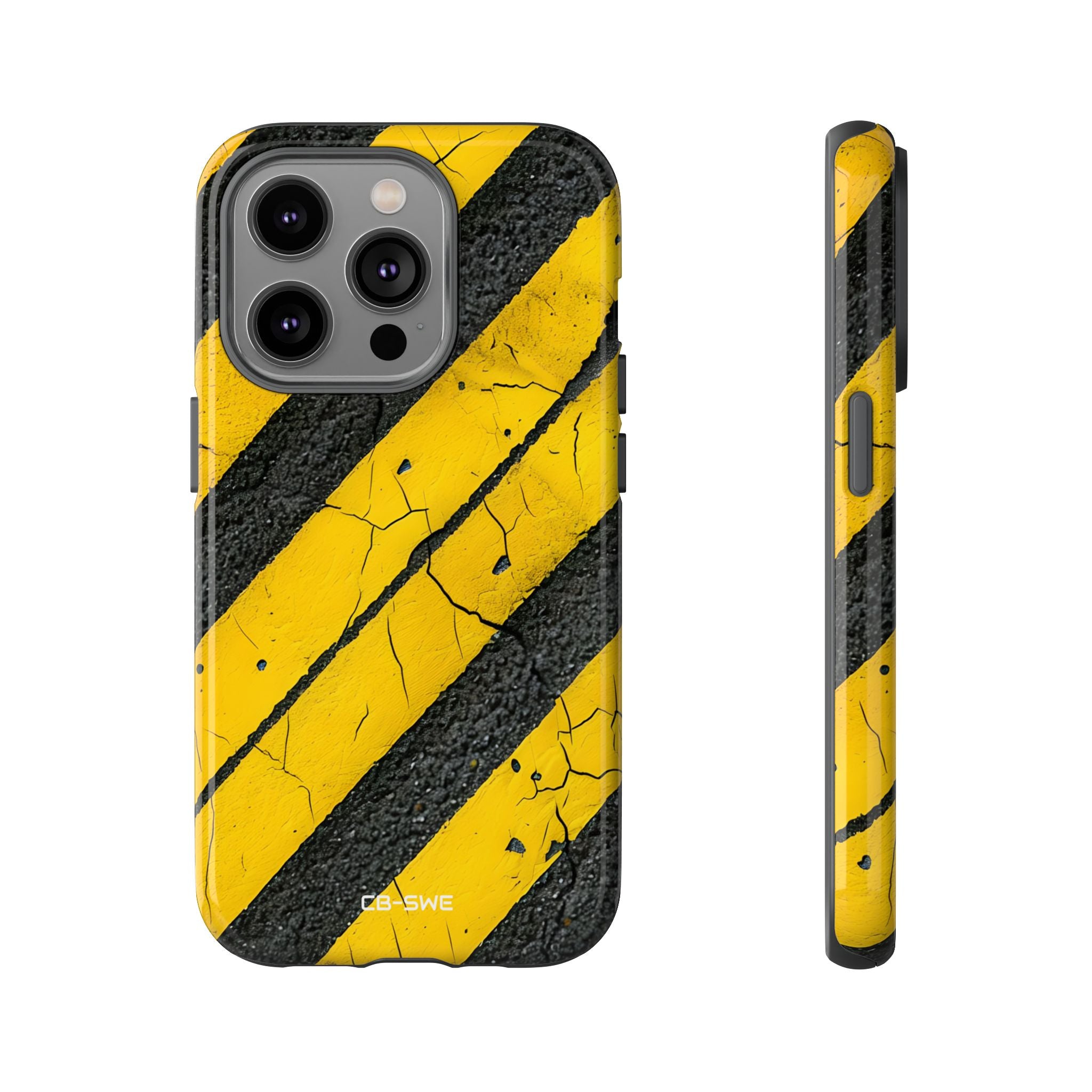 Cracked Hazard Lines - iPhone Case