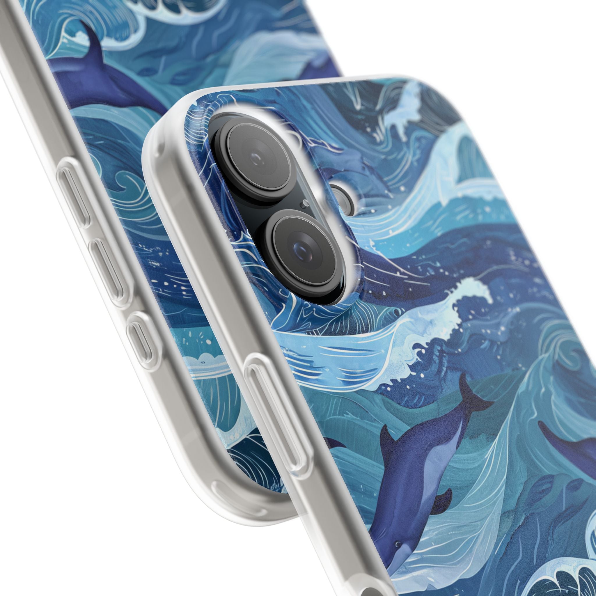Dolphin Waves iPhone 16 Case - Soft