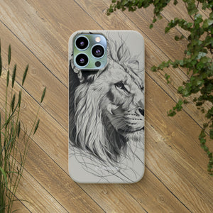 Majestic Linework Lion | Biodegradable Phone Case