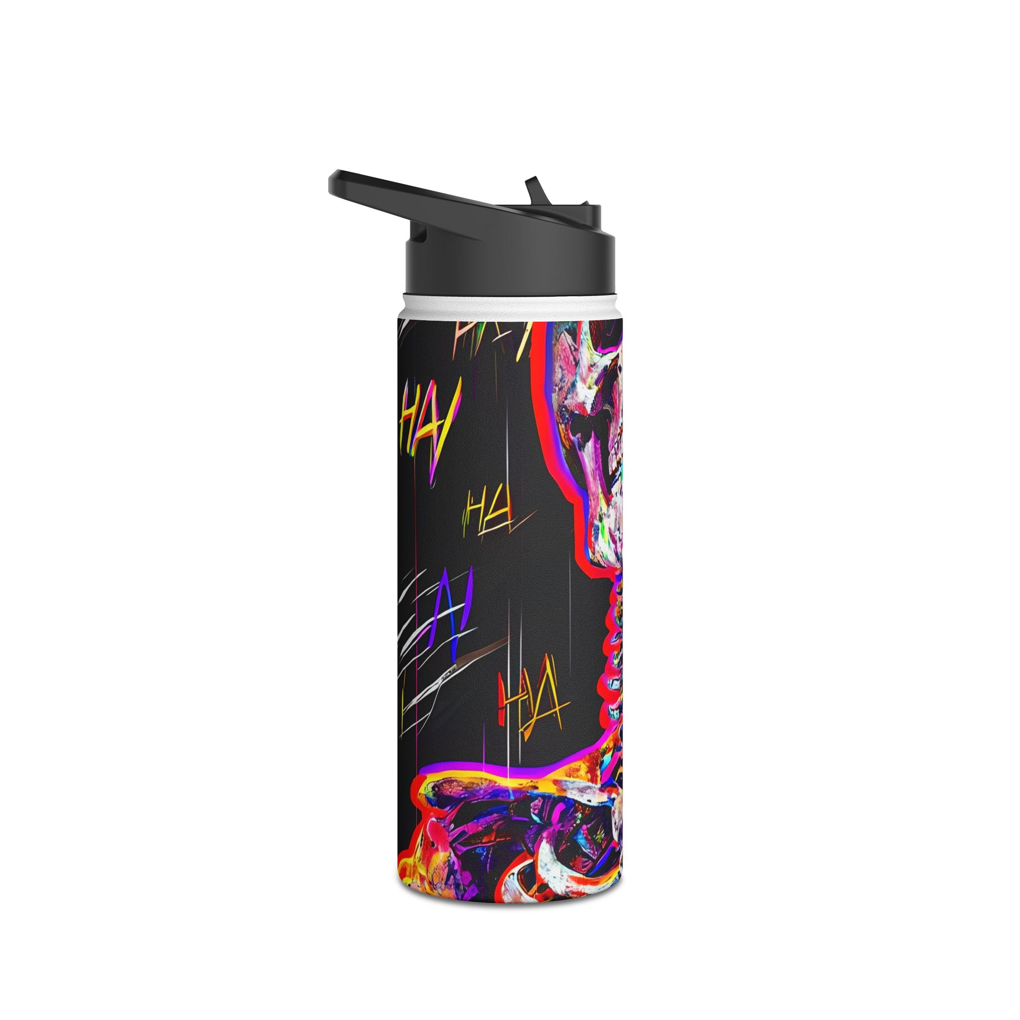 Neon Skeleton Laughter - Stainless Steel Water Bottle