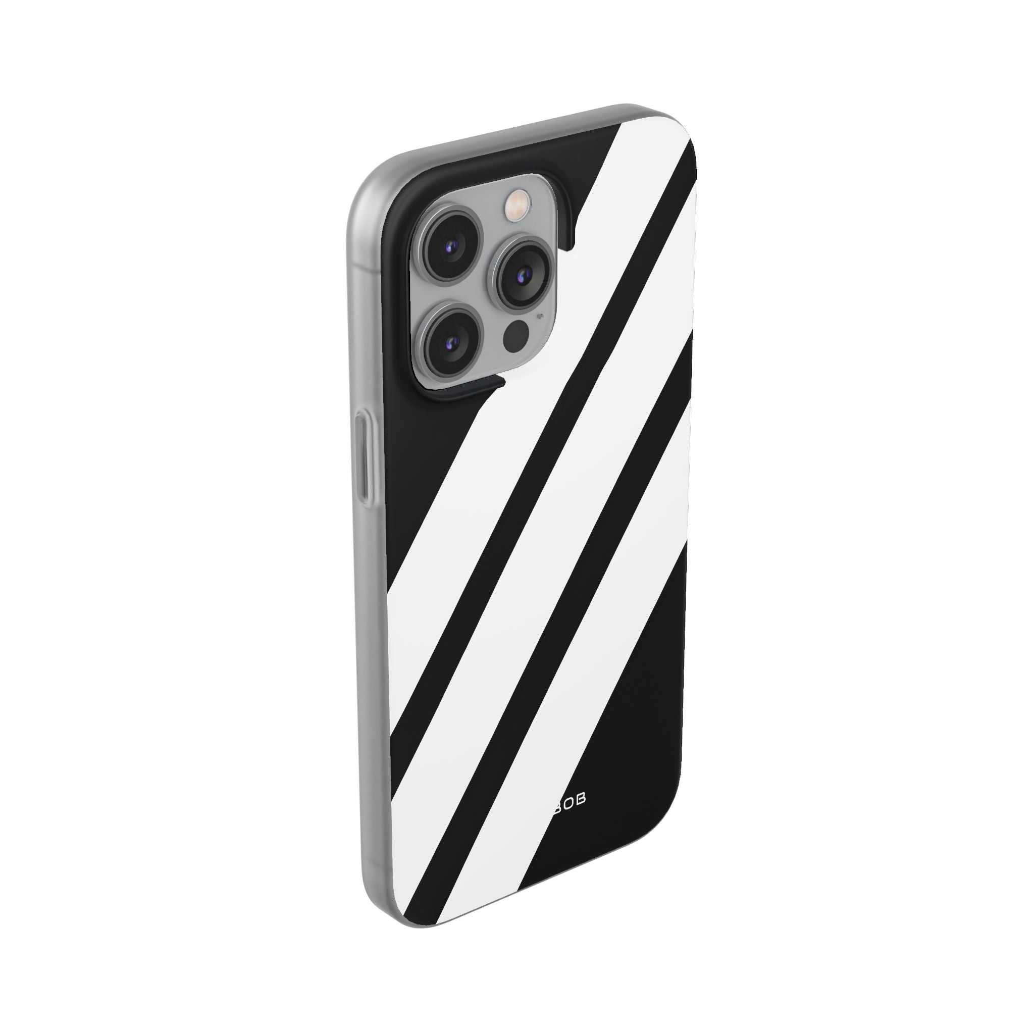 Diagonal Bands Noir iPhone 14 Pro Max Case - Soft