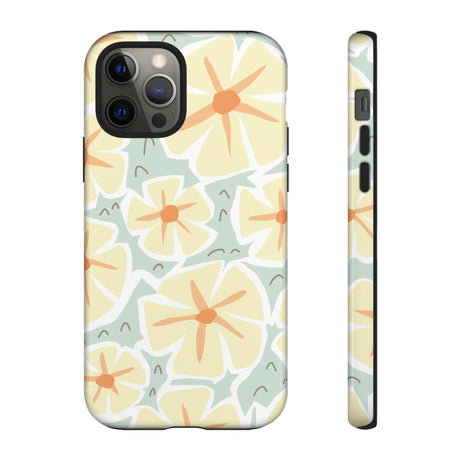 Pastel Yellow Happy Flower iPhone Case (Protective) iPhone 12 Pro Glossy Phone Case