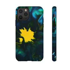 Yellow Spot Ink Art - Protective Phone Case