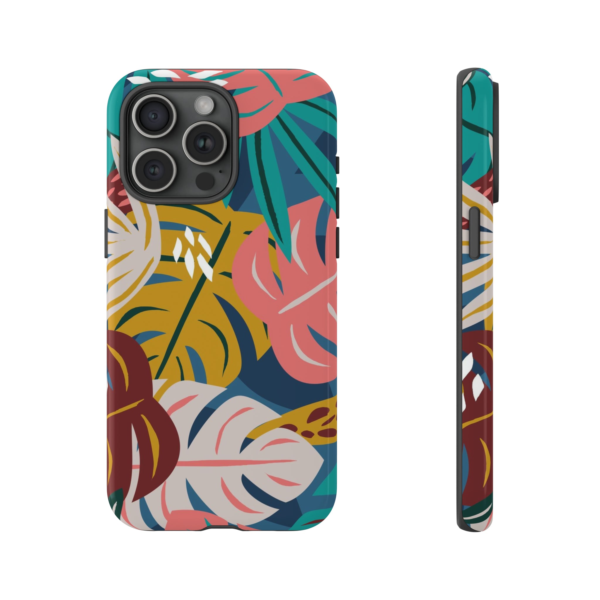 Tropical Leaf Mono - Protective Phone Case