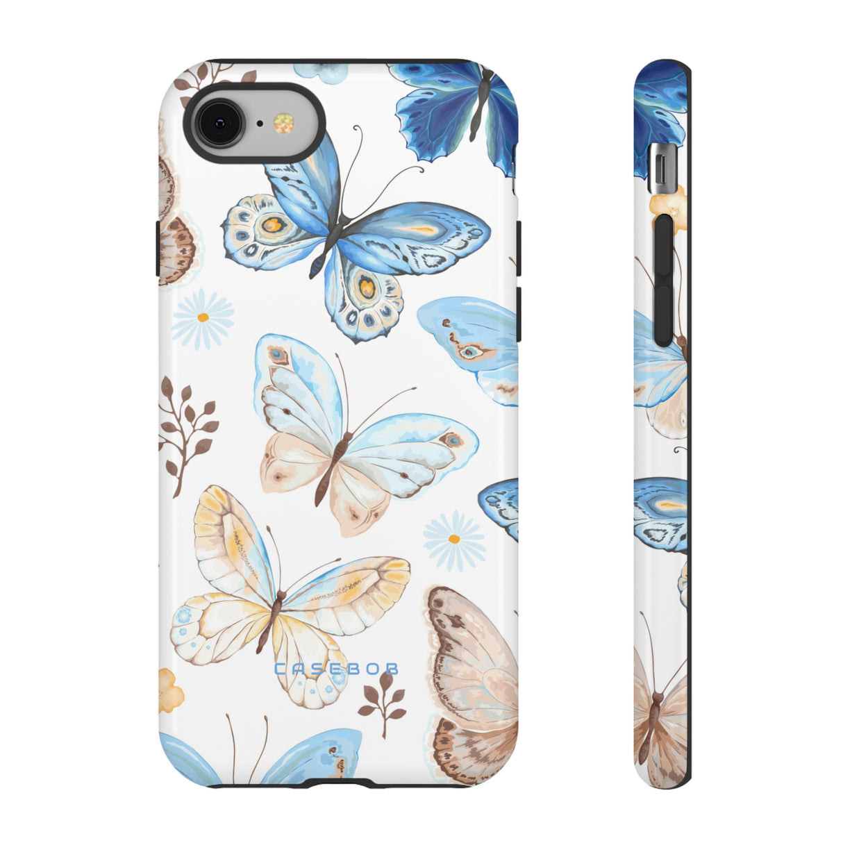 Flying Butterflies, Blue and Yellow iPhone case (Protective) - Protective Phone Case