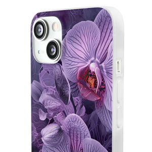 Strahlendes Orchideen-Design | Handyhülle für iPhone (flexible Hülle) 