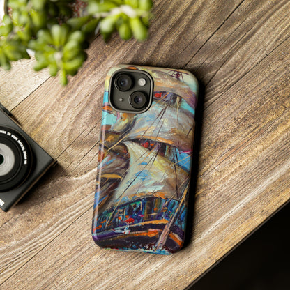 Oil painting - Sailboat - Protective Phone Case