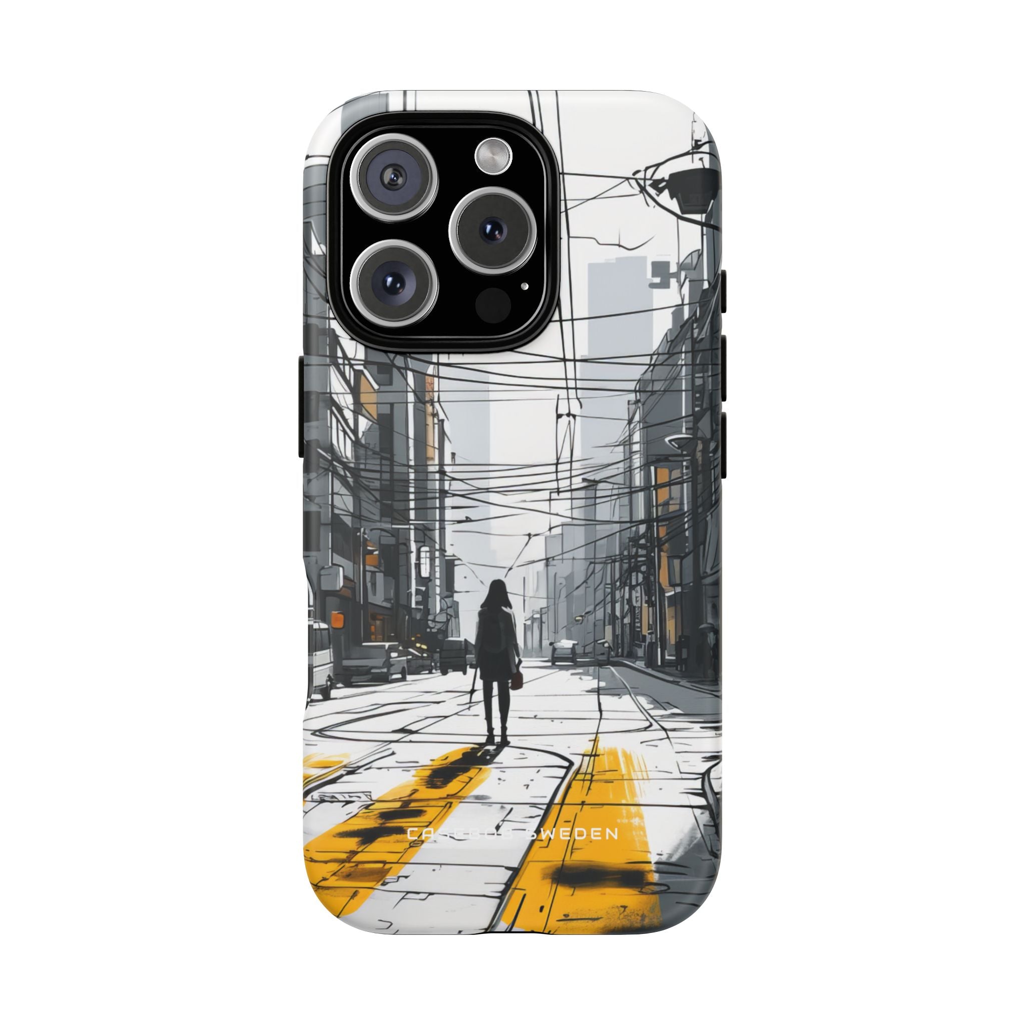 Urban Noir Streetscape iPhone 16 - Tough Phone Case