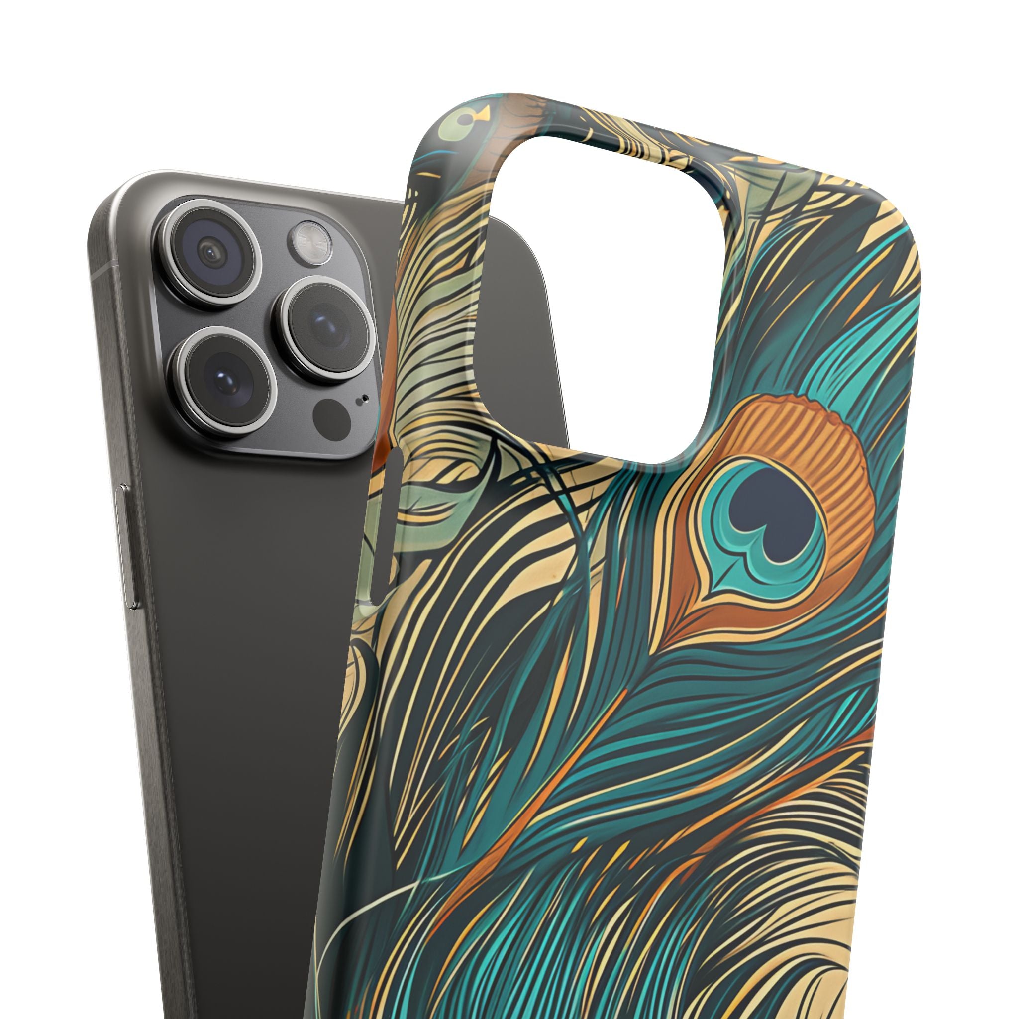 Art Nouveau Peacock Elegance iPhone 15 - Slim Phone Case