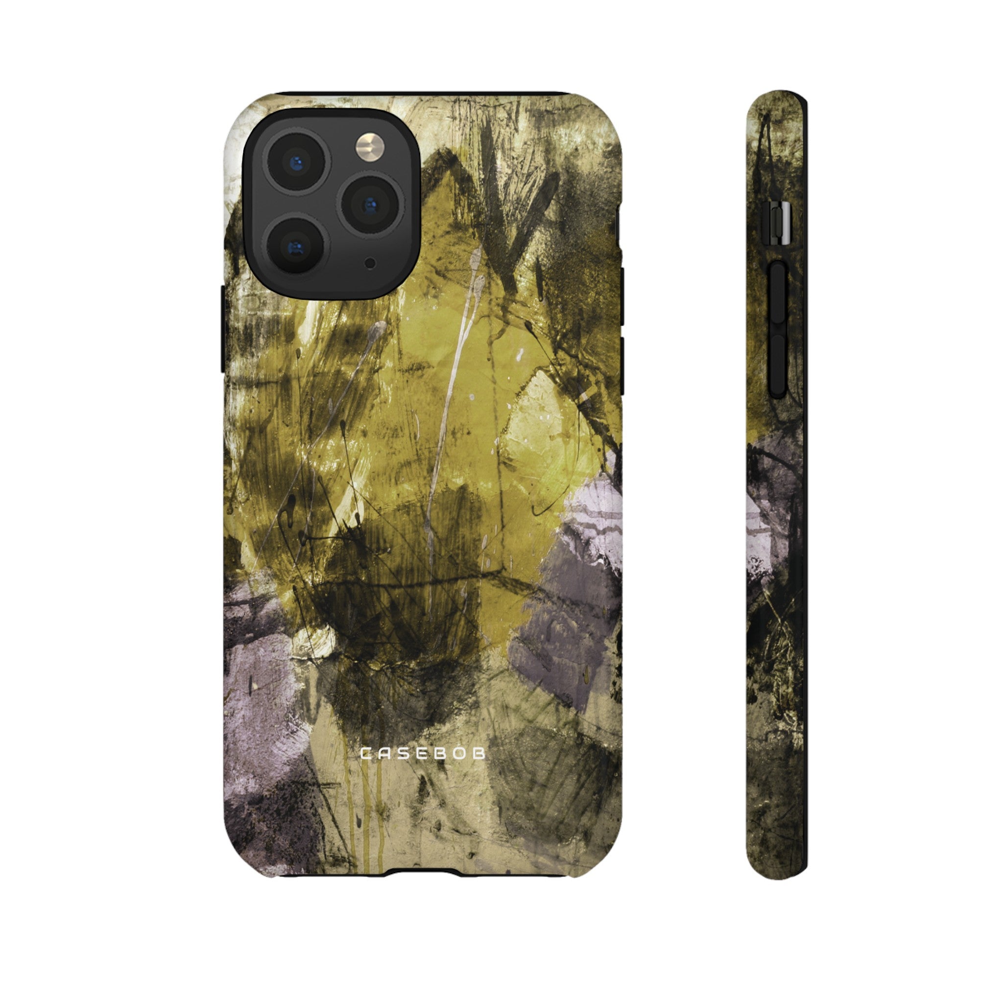 Yellow Grunge Art Phone Case - Protective Phone Case