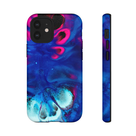 Bright Dark Blue Ink Art iPhone Case (Protective) iPhone 12 Mini Matte Phone Case