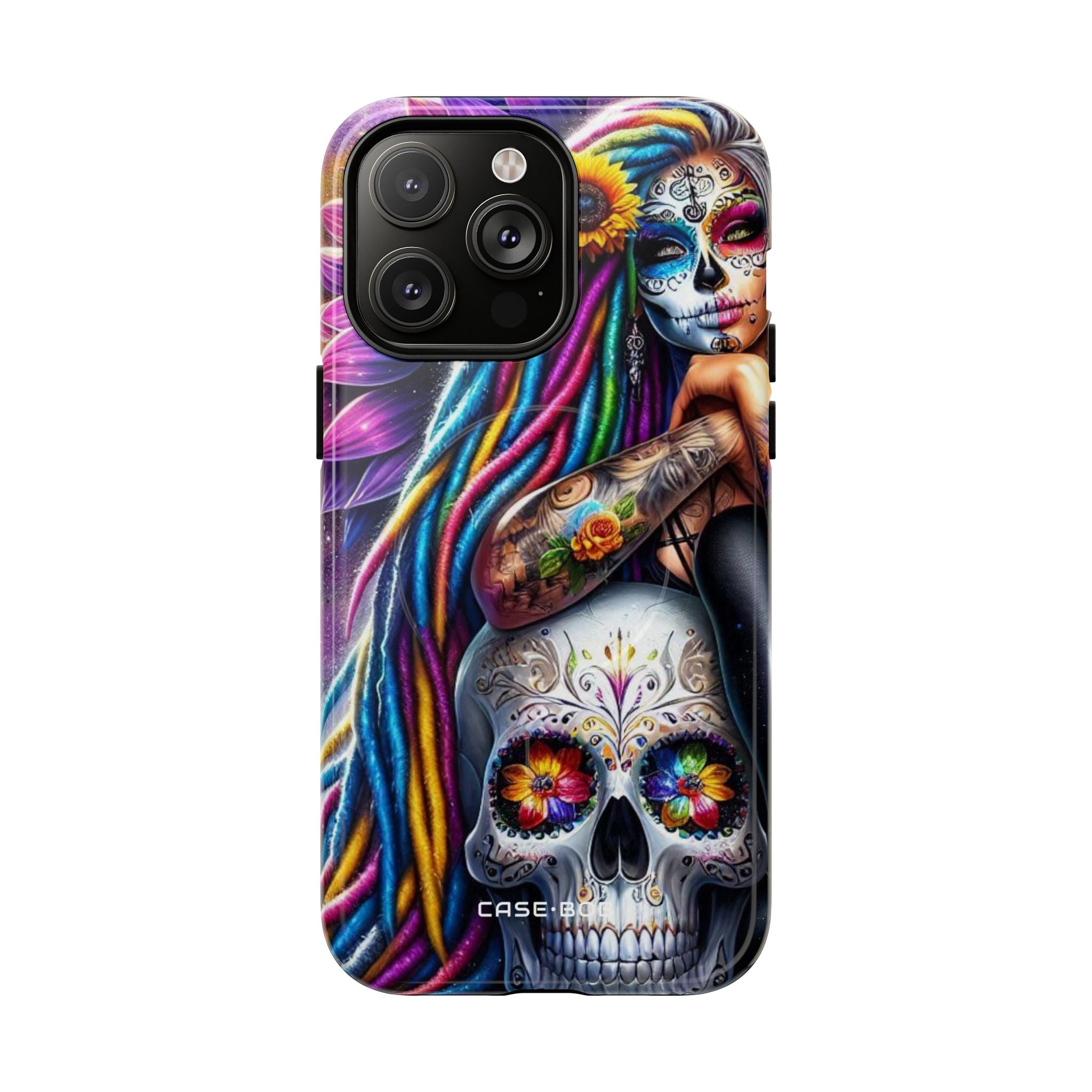 Sunflower Skull Glow iPhone 14 Pro Max Case - Tough+