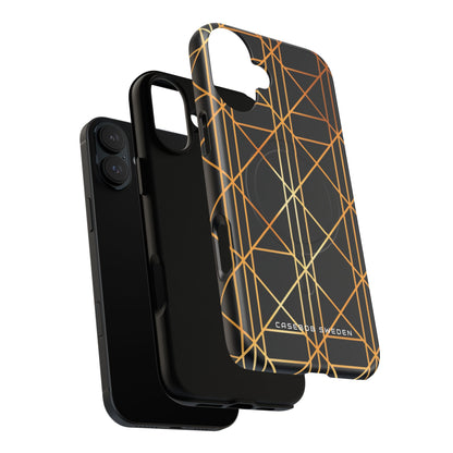 Golden Geometric Elegance iPhone 16 | Tough+ Phone Case