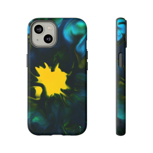 Yellow Spot Ink Art - Protective Phone Case