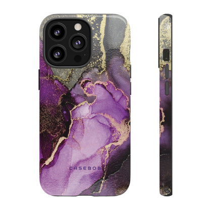 Purple Marble & Gold Phone - Protective Phone Case