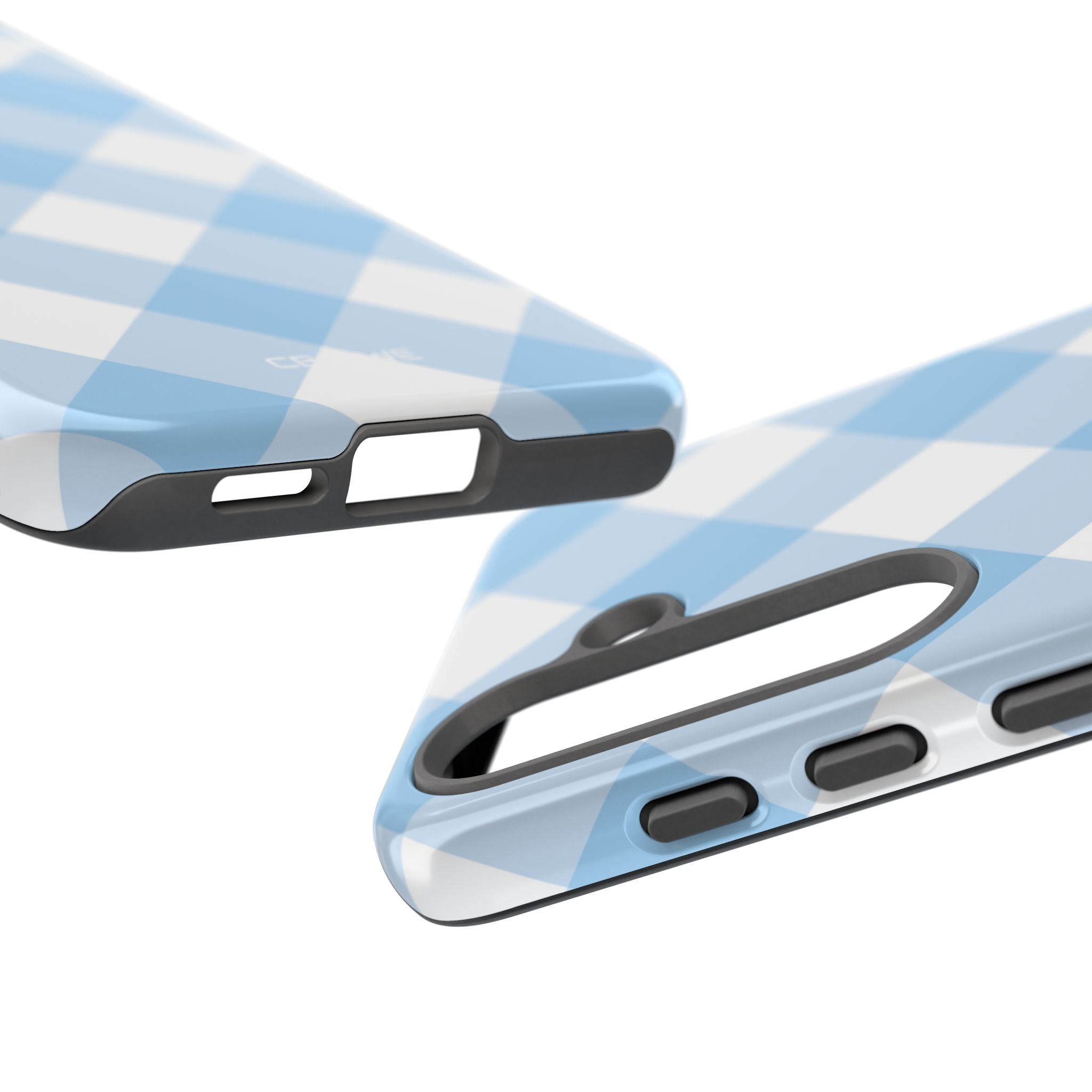 Soft Blue Gingham Elegance - Samsung Case