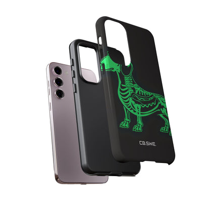 Neon Green Dachshund X-Ray Illustration Hotdog Phone Cover Samsung S23 - Tough