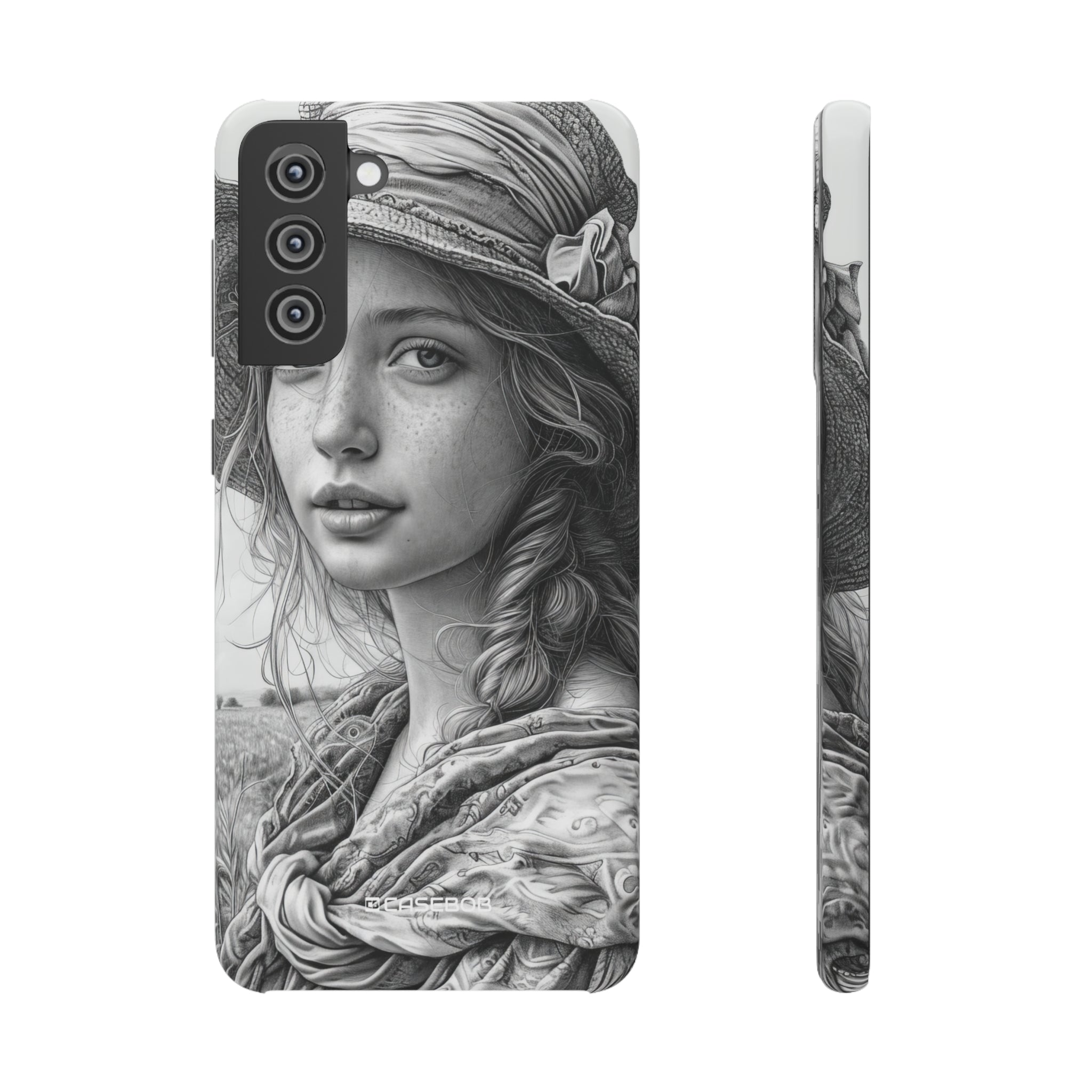 Serene Sketch Portrait | Slim Phone Case for Samsung