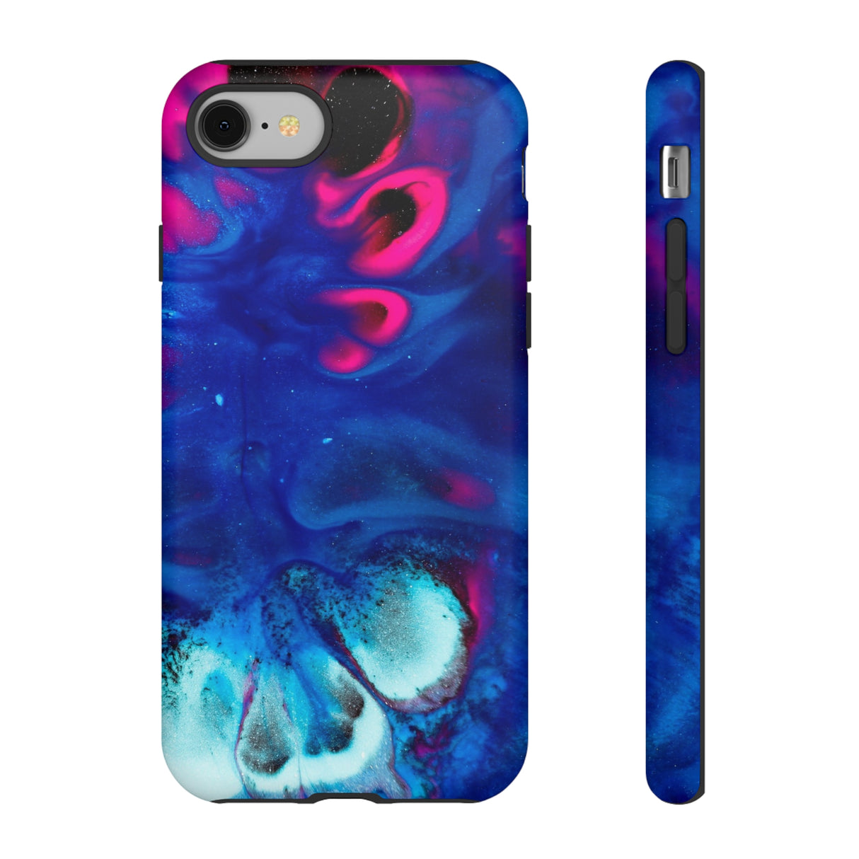 Bright Dark Blue Ink Art iPhone Case (Protective) iPhone 8 Matte Phone Case