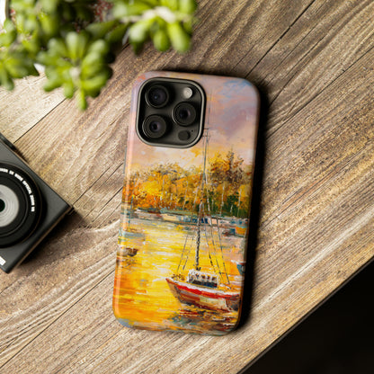 Oil Painting - Harbor View - Protective Phone Case