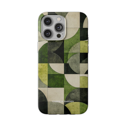 Green Geometric Harmony - Flexi iPhone 14 Phone Case