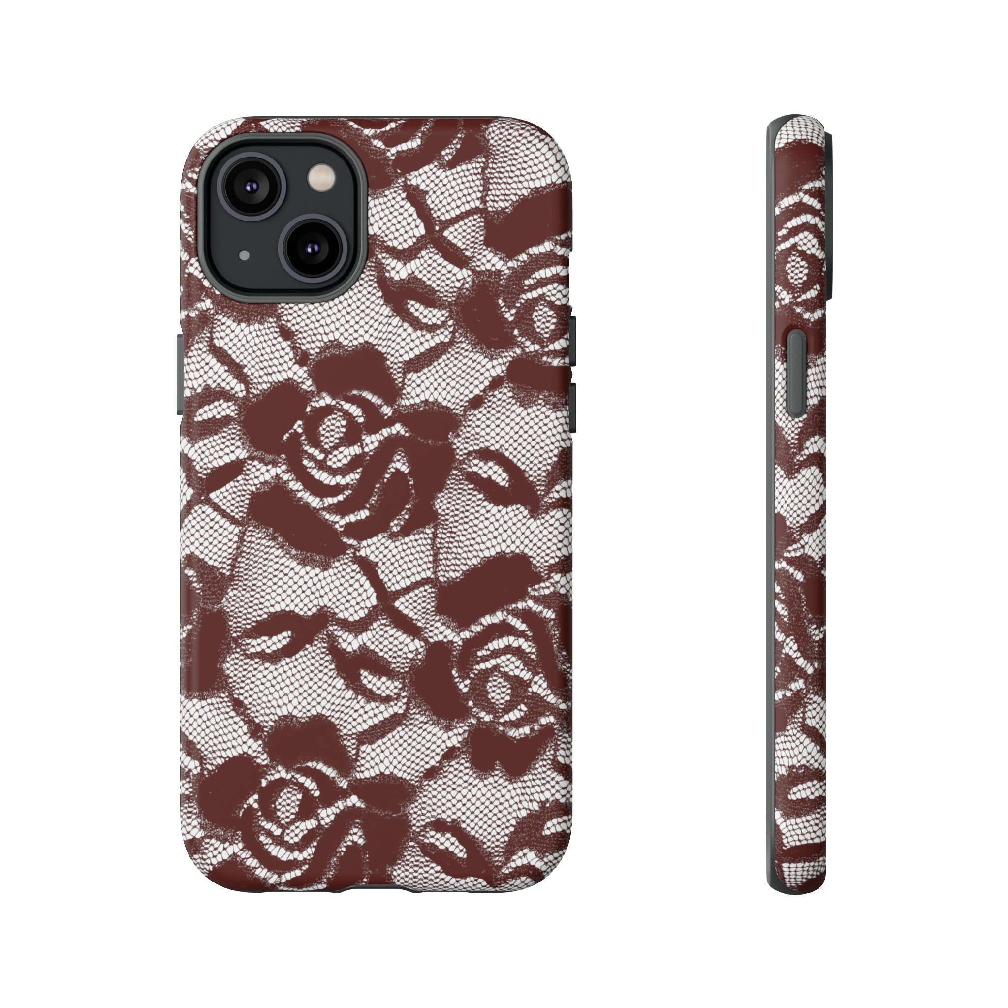 Red Lace Gothic Flower - Protective Phone Case