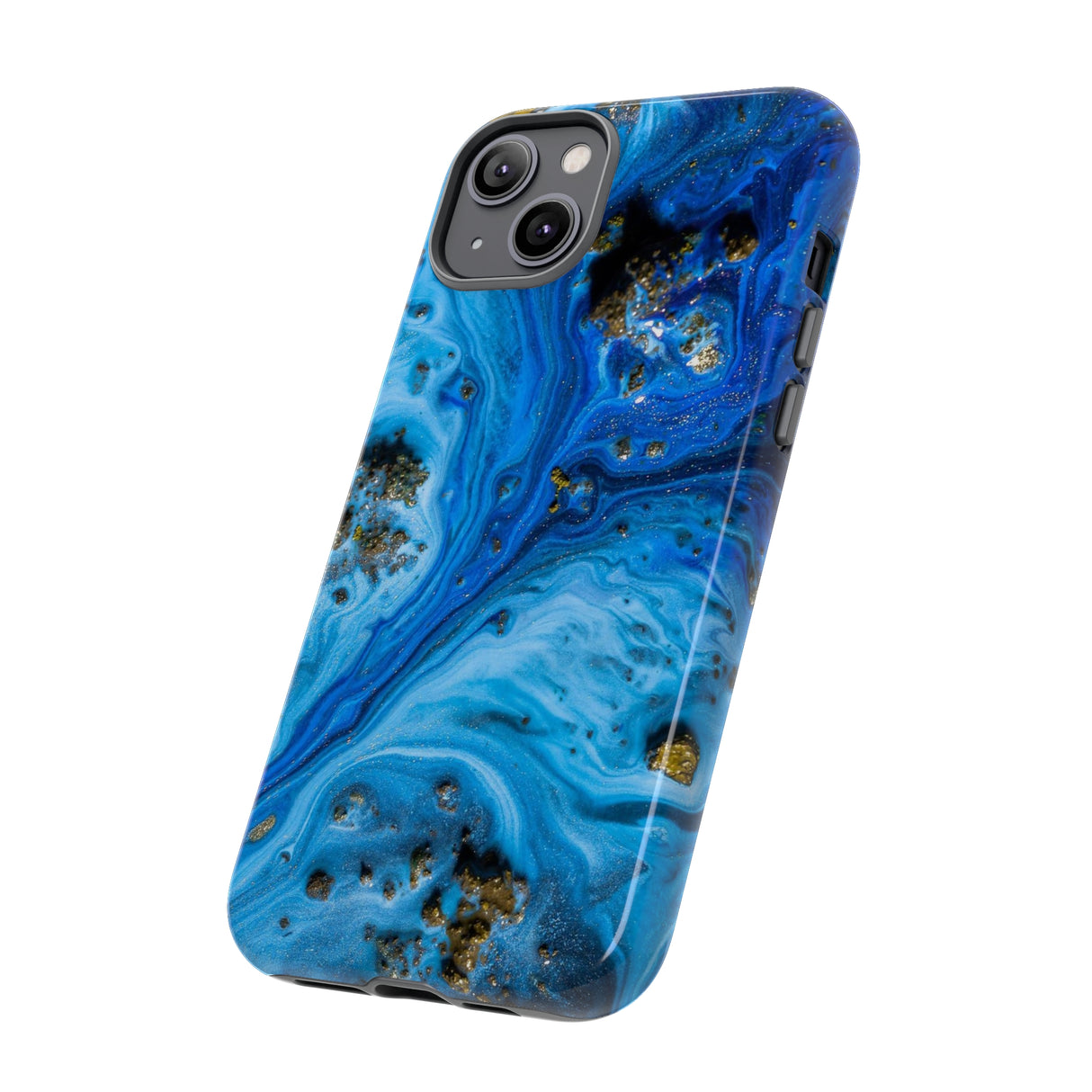 Blue Ice Melt Ink Art iPhone Case (Protective) Phone Case