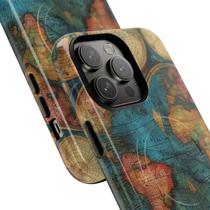 Vintage World Map iPhone 14 - Tough+