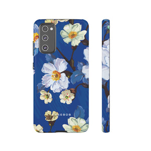 Elegante Blume auf blauem iPhone Fall | Hart