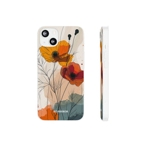 Fiery Floral Abstraction | Flexible Phone Case for iPhone