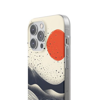 Red Sun Over Flowing Horizons iPhone 14 - Flexi Phone Case