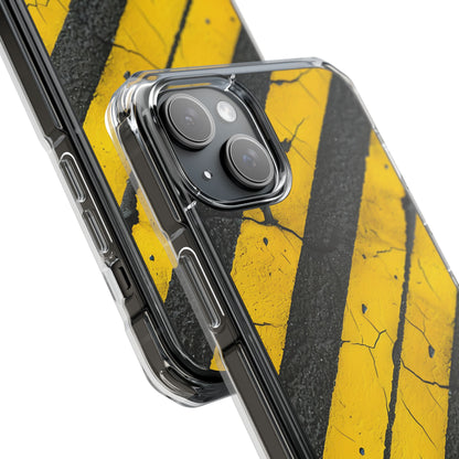 Cracked Hazard Lines iPhone Case - Impact