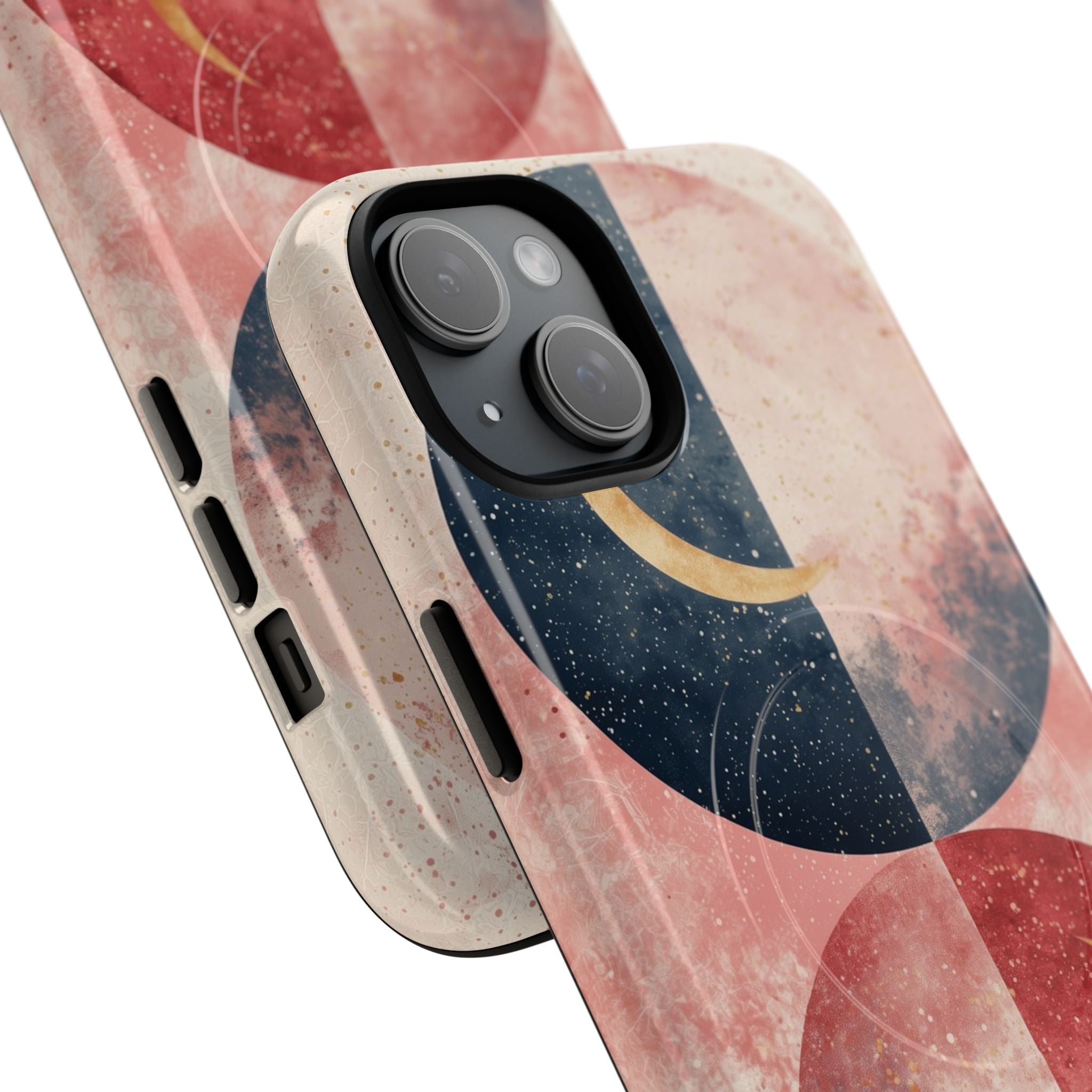 Golden Crescent Circles iPhone 15 Plus Case - Tough+