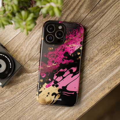 Dynamic Splatter Elegance - iPhone Case