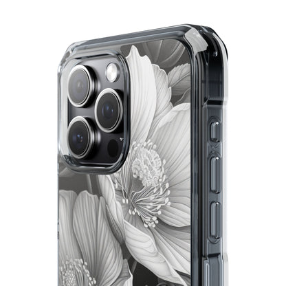 Monochrome Petal Dance iPhone 15 - Impact Clear+