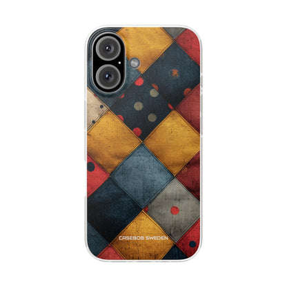 Blue Red Patchwork - Flexi iPhone 16 Phone Case