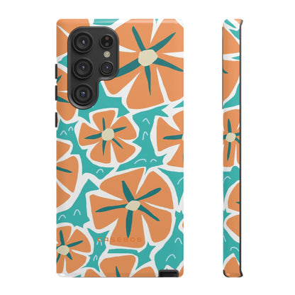 Orange Happy Flower - Protective Phone Case