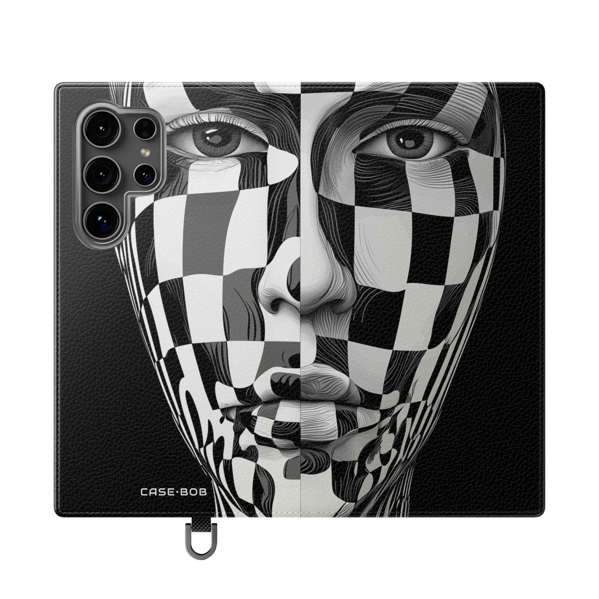 Mirrored Checkerboard Face - Samsung S24 Ultra Case - Wallet
