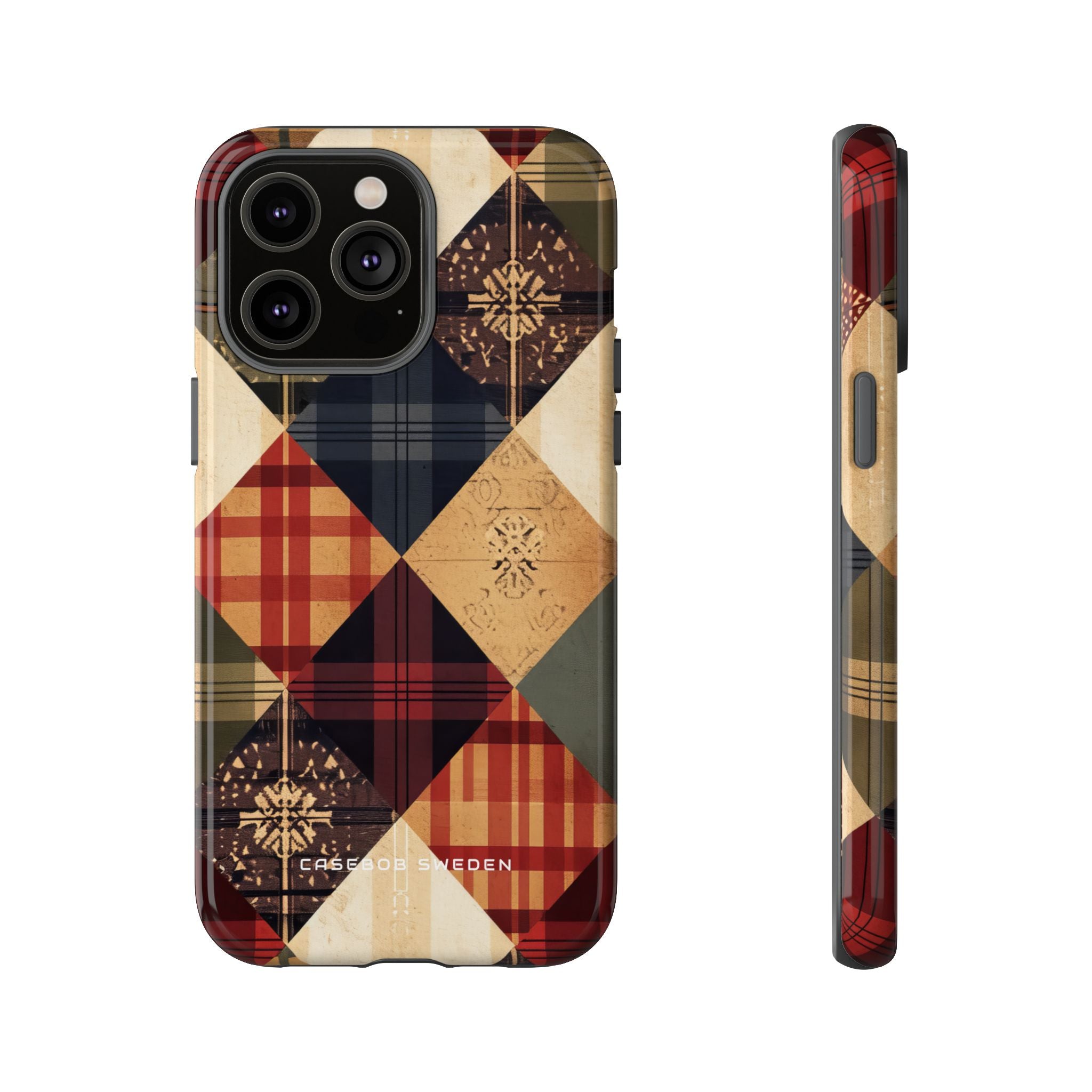 Rustic Geometric Patchwork Harmony iPhone 14 - Tough Phone Case