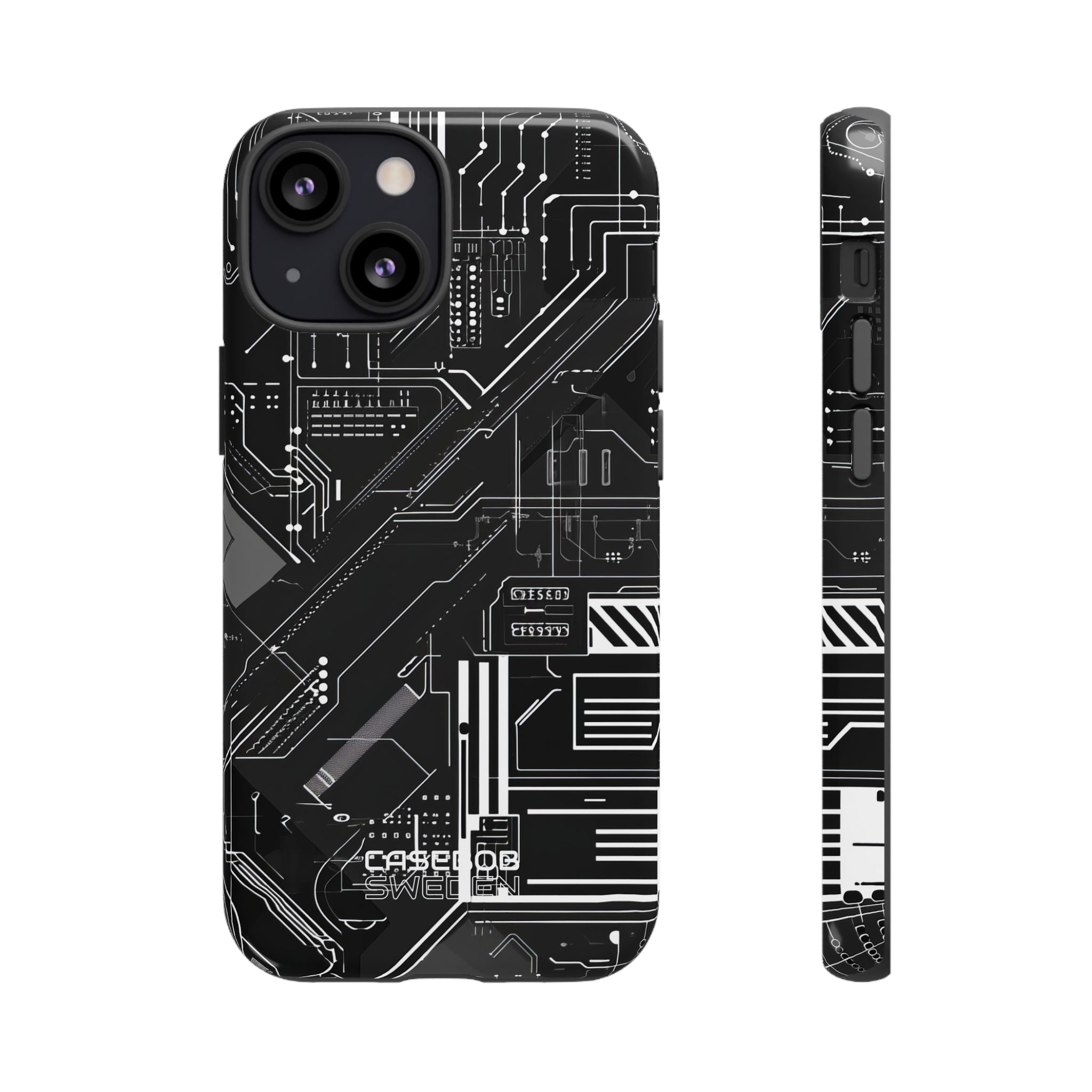 Futuristic Circuit Grid iPhone 13 - Tough