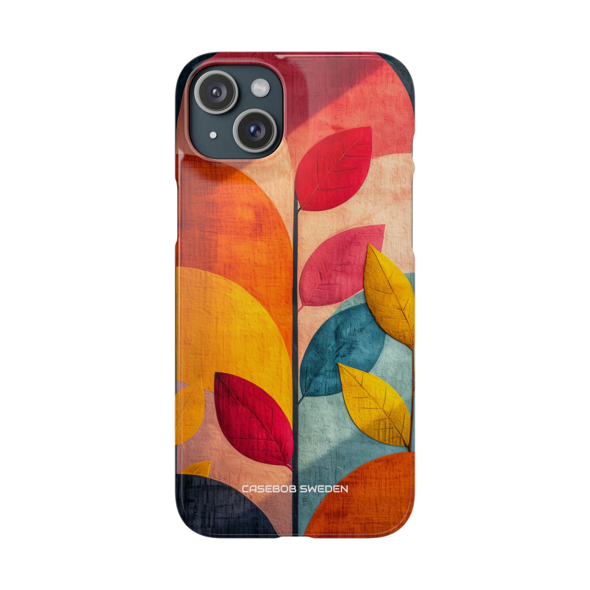 Abstract Orange Blue Design - Slim iPhone 15 Phone Case