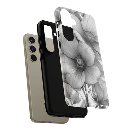 Grayscale Floral Harmony Samsung S24 - Tough